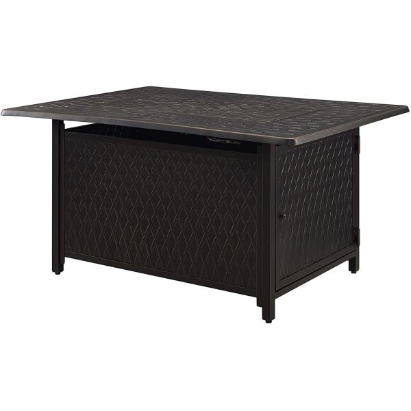 Rectangular Aluminum LPG Gas Square Fire Pit Uses 20 Pound Propane Tank