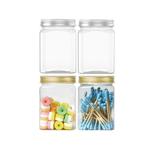 Snacks Dried Fruit Kitchen Storage Clear Plastic PET Jar With Lids