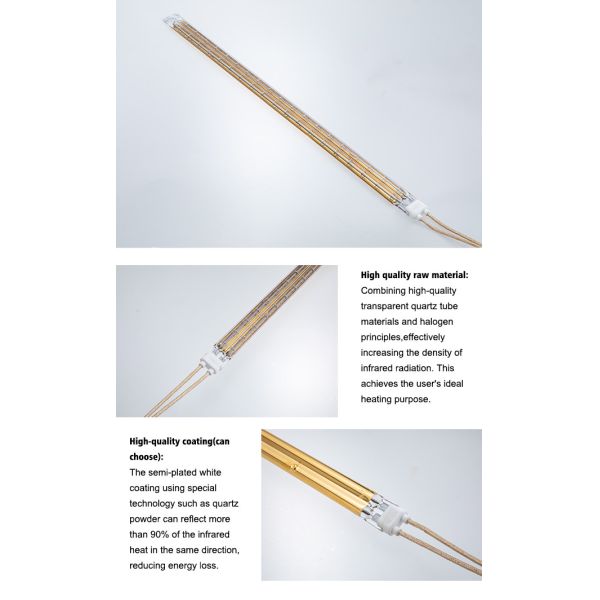 TC05 3825W Halogen Tungsten Infrared Heating Tube 400V