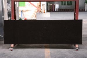 Quality 73 Black Quartz Stone Countertop For Rectangular Feathered White Sinks wholesale