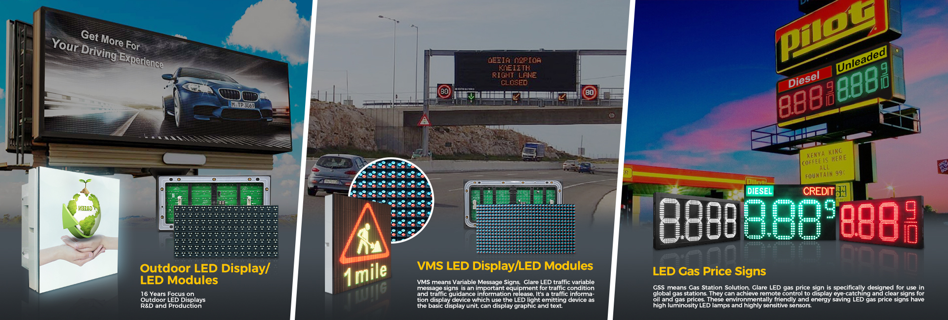 Full Color Ultra Brightness IP65 Waterproof 16mm Pixel Pitch VMS LED Display for Highway Roadxpressway