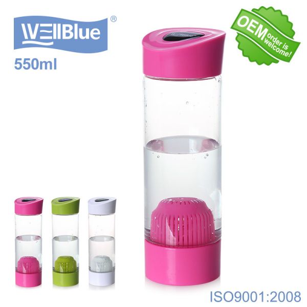Cheap BPA Free Alkaline Water Filter Bottle 550ml White / Blue / Red Color Available for sale