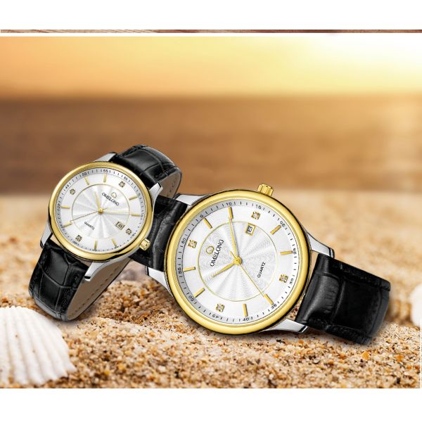 Calendar Function Quartz Stainless Steel Watch Water Resistant , 2 Year Battery Life