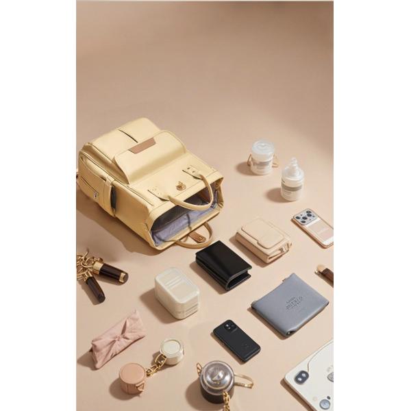 Large Capacity Multi-Functional Diaper Bag for Moms Geometric Pattern Waterproof Cotton Handheld Backpack