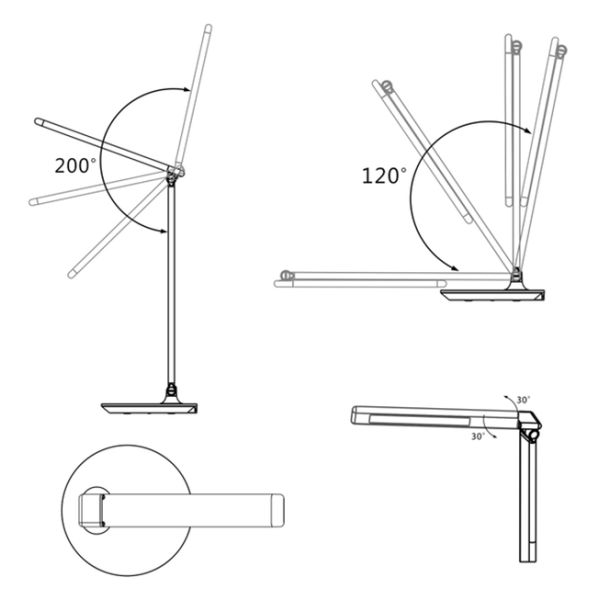 Reading Studying Smart LED Table Lamp Aluminum Alloy Folding Warm Light USB Output DC 5V