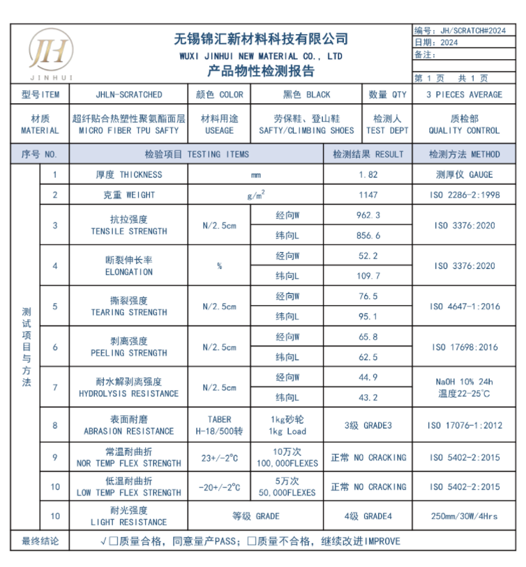 Ultra Durable Faux TPU Leather Material For Safety Shoes Scratch Waterproof