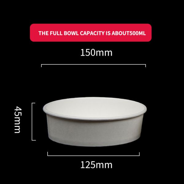 1000ml Kraft Paper Bowl With Lid Food Grade Kraft Salad Bowl