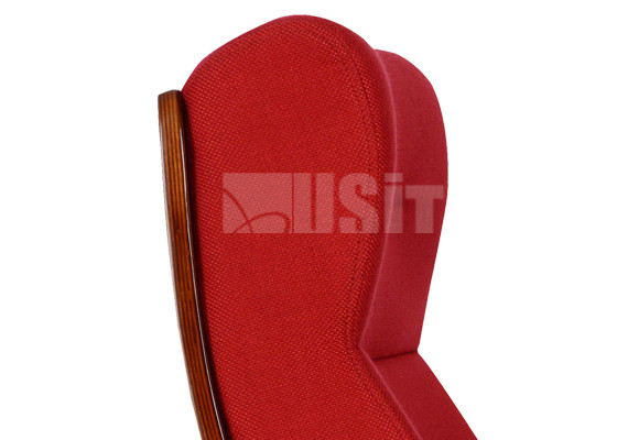 Upholstery Fabric Auditorium Conference Hall Chairs With Wood Veneer Plywood Surfaced
