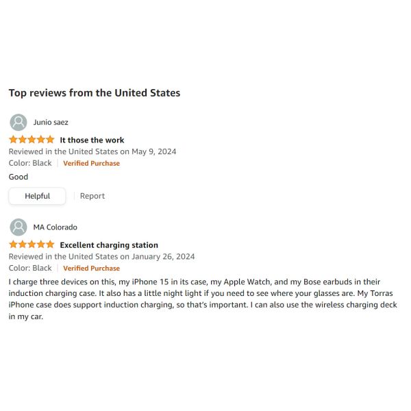 Wireless Charger 3 in 1 Wireless Charging Station, 15W Fast Wireless iPhone Charger for iPhone 15/14/13/12/11/Pro/Max/X