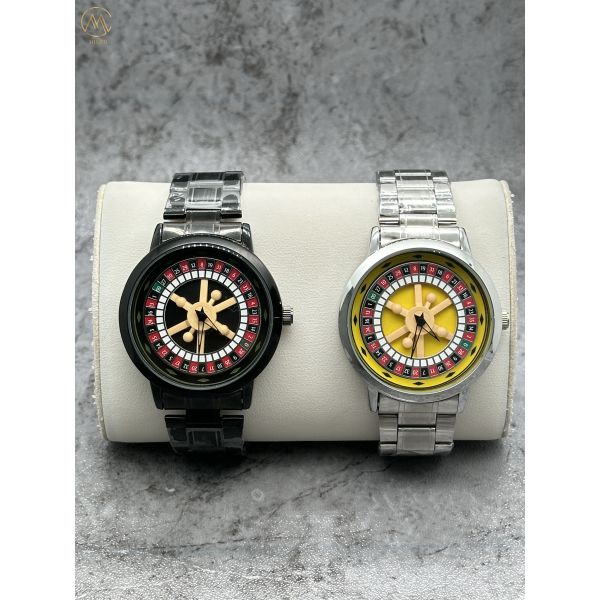 Factory Wholesale Colorful Rotating Table Fashion Watch With Stainless Steel Strap