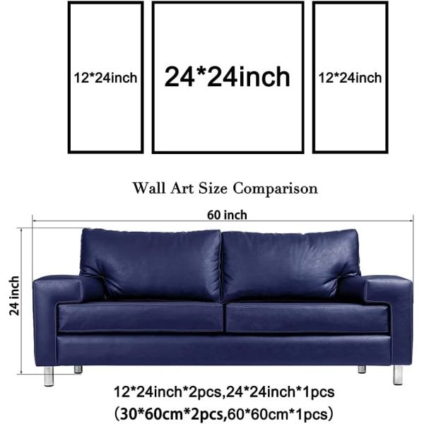 Misty Lake 3 Piece Printed Painting Modern Stretched Framed Contemporary Giclee
