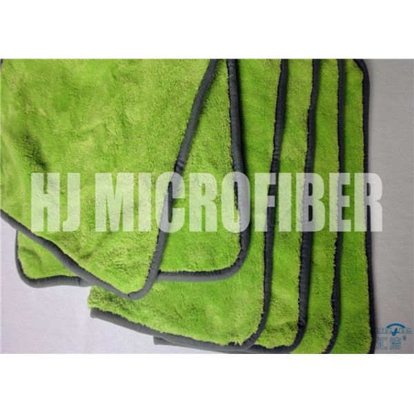 Green Color Microfiber Super Soft Super Absorbent 80% Polyester 20% Polyamide Car Cleaning Towels