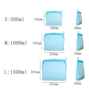 Microwavable 30oz Food Grade Platinum Silicone Storage Bag