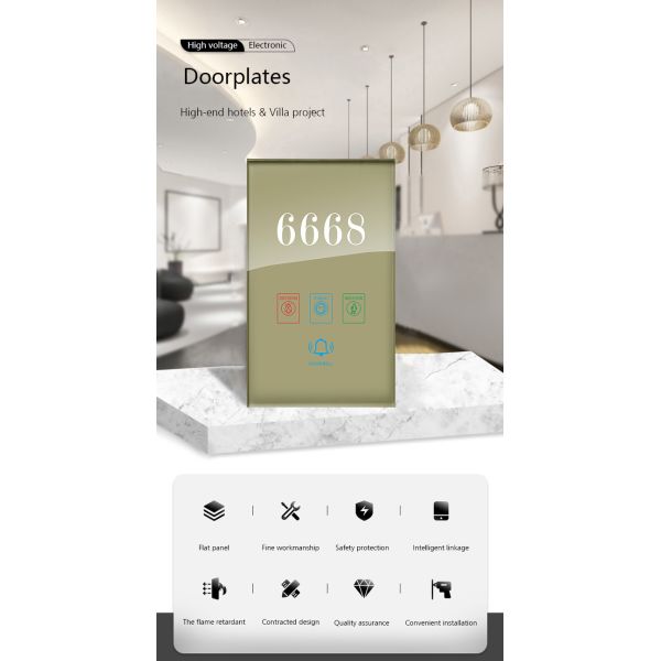 Black / Champagne Outdoor Doorbell Switch DND / MUR Function