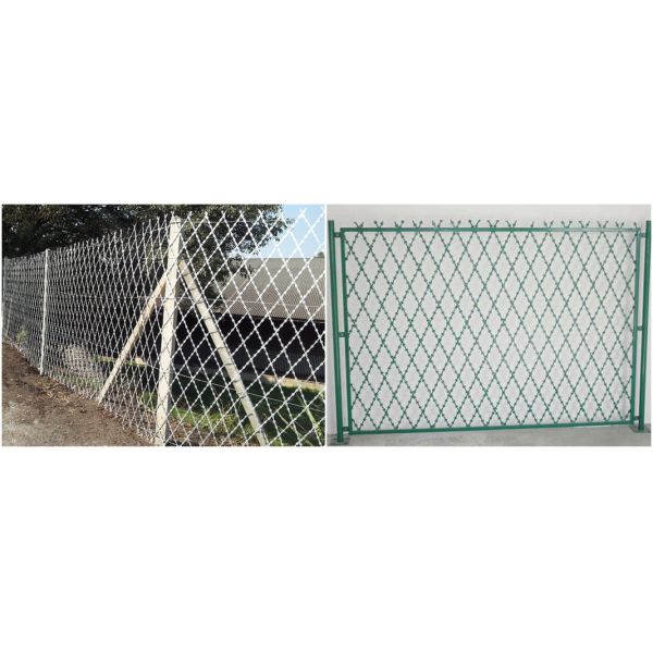 Hot dipped galvanized welded razor blade wire mesh fence
