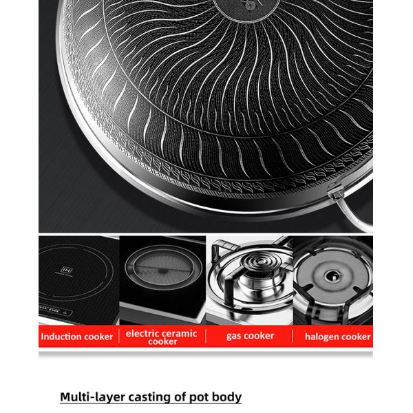 High Capacity Kitchen Wok Pan 18 / 10 Stainless Steel Non Stick