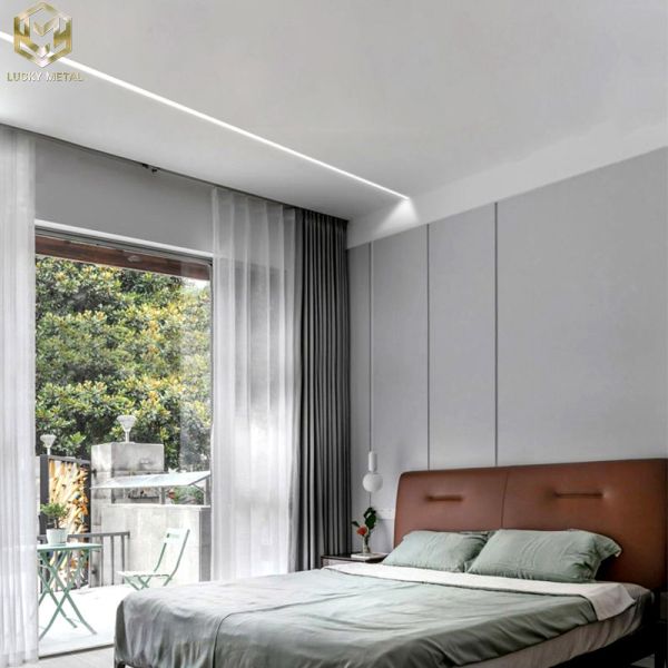 Angled Aluminium Strip Light Channel Profile 50mm For Flush Mount Lighting