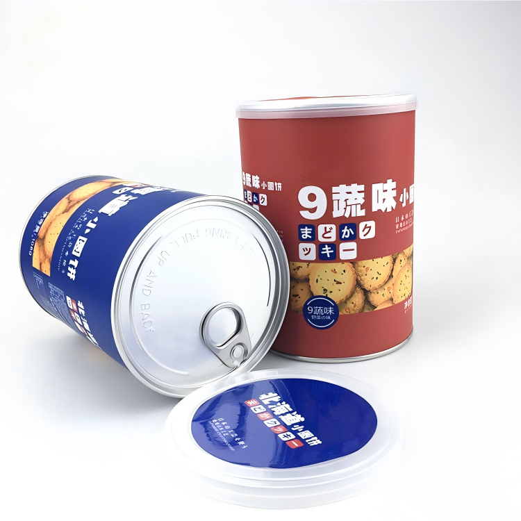 Kraft Paper Packaging Tube Cans Composite Can With Airtight Lid Food Grade Recyclable Make