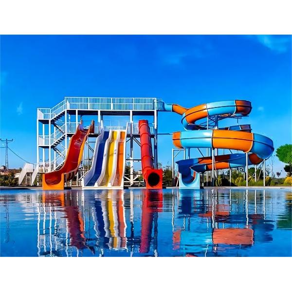 Amusement Park Rides Kids Big Water Play Slides 3 Meter Height For Swimming Pool