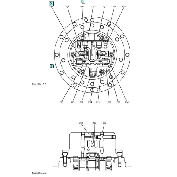 PC45 Komatsu Excavator Travel Motor 22M-60-32501 191-1384 PH15V00012F1