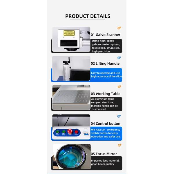 2.5D Mopa Jpt Raycus Max Jpt Laser Marking Machine M7 For Jewelry Metal Gold
