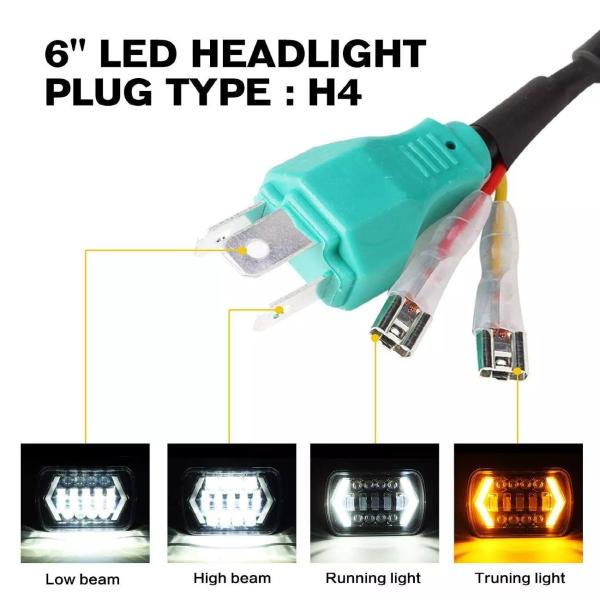 5x7 Inches Offroad LED Driving Fog Lights , 4500lm LED Rectangular Headlights