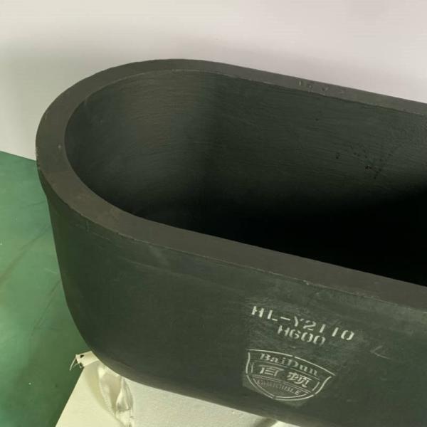 Metal Melting Oval Crucible Silicon Carbide Graphite High Thermal Conductivity
