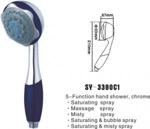 China Luxury chromed plastic 5-Function water saving shower head on sale