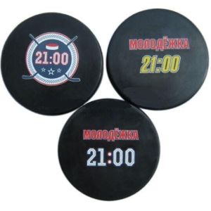 China Non Toxic 76x25MM Ice Hockey Puck Silicone Rubber Toys on sale