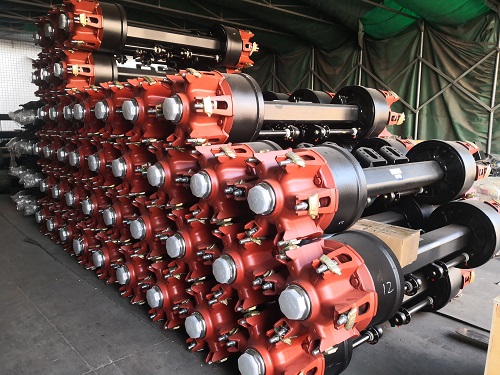 German Type SAE1527 Spider Track Axles , Bogie Suspension Replacement Trailer Axles