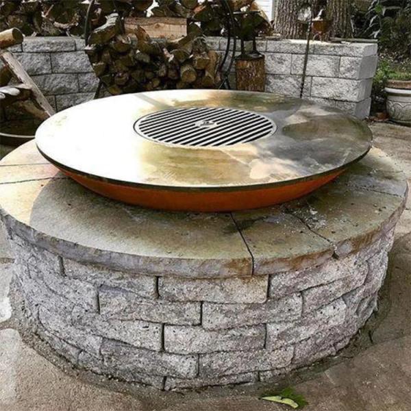 2.0-3.0mm Thick Outdoor Corten Steel Fire Bowl Metal Camping Fire Pit Prerusted