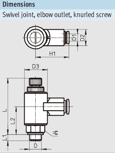 One Way Flow Control Valve Pneumatic Fittings And Tubing Festo GRLA-M5-QS-4 162961
