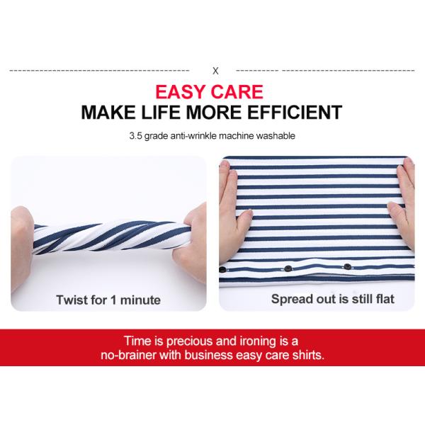 Winter Business Casual Men's Striped Shirt with Non-Ironing and Heat-transfer Printing