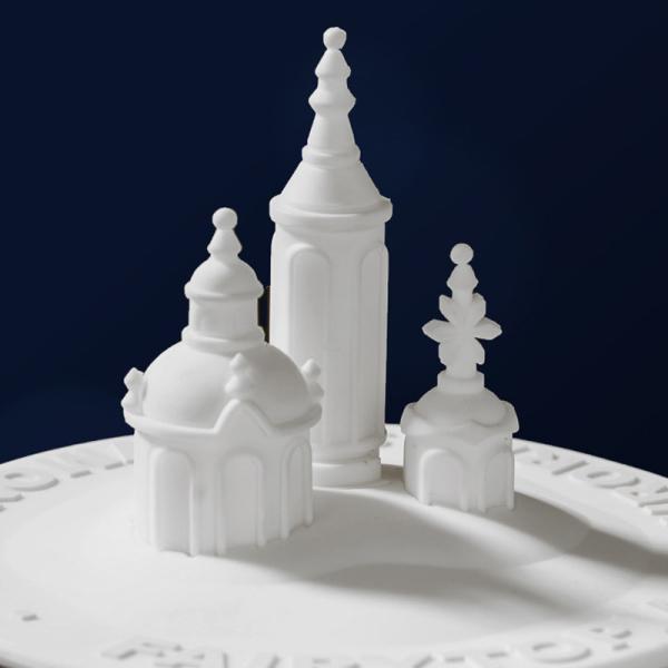 Pink Borosilicate Double Wall Personalized Glass Cup Castle Shape 300ml