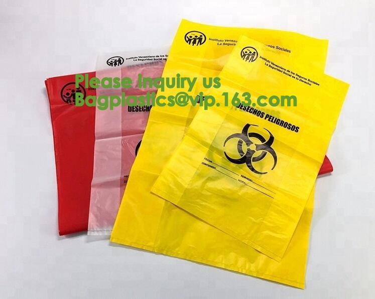 Waste Disposal Guide for Research Labs,HDPE Biological Hazard bags,Biological Hazard Waste Bags, 600 x 500mm, Yellow-50/