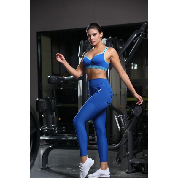 Anti Pilling High Waist Yoga Legging 82% Polyester 18% Spandex With Pockets