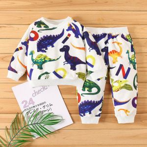 Quality Boys Children'S Casual Suit Dinosaur Cartoon Printed wholesale