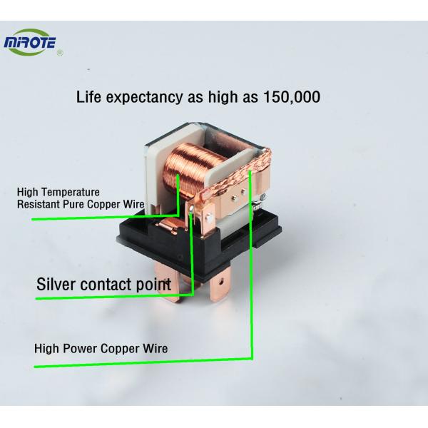 4 Terminal 40 Amp 12v Car Relay Replacement With Metal Sheet , 12 Volt 4 Pin Mini Relay