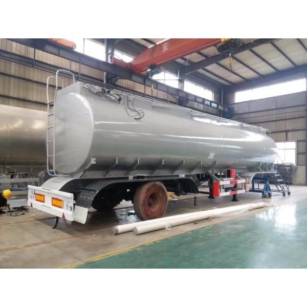 50000 Liters 3 Axle Aluminum Fuel Tank Trailer , Stainless Steel Oil Tank Truck