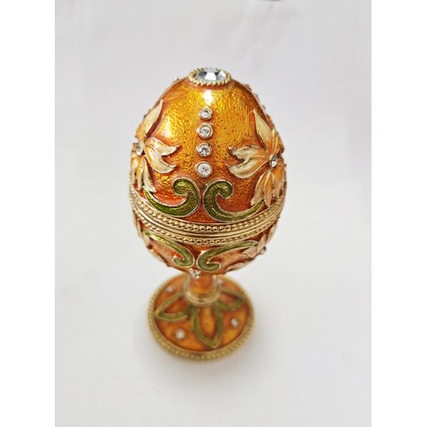 Hand Painted Enameled Faberge Egg Style Decorative Hinged Jewelry Trinket Box Unique Gift Home Decor Jewelry Box
