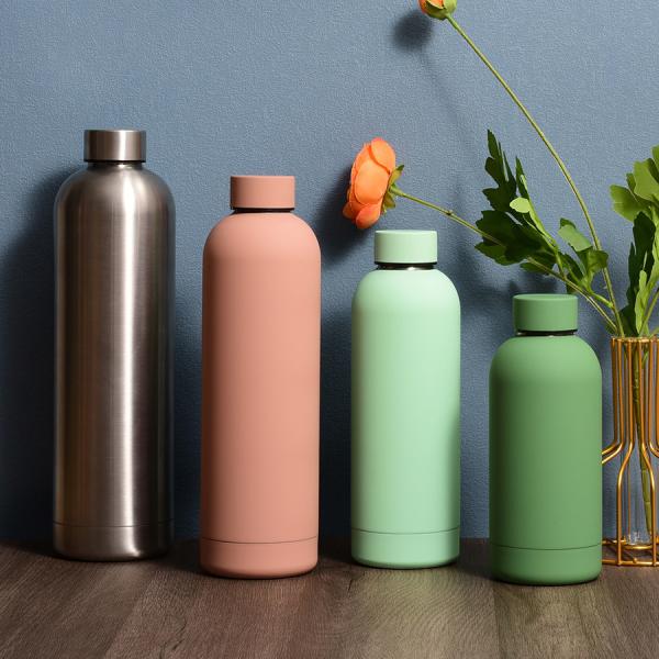 Travel Stainless Steel Double Wall Insulated Vacuum Bottle With Cap Water Bottles