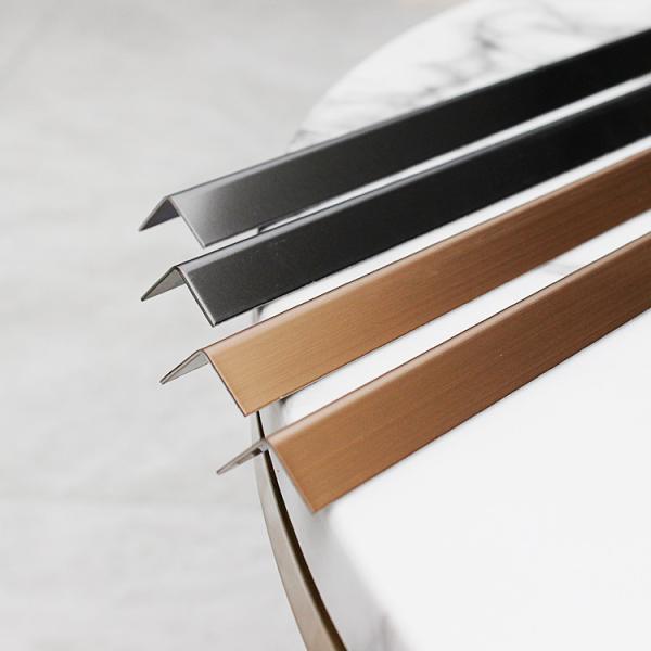 201 304 Brushed Titanium Black Coated L Shape Stainless Steel Transition Strip Flooring