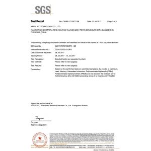 YASIN 3D Technology Co,.Ltd Certifications