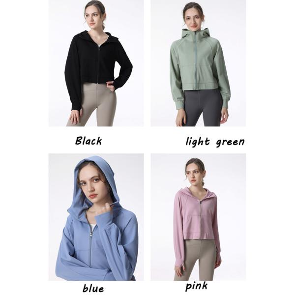 Black Yoga Sports Top Custom Women Running zipper Jacket Quick Dry