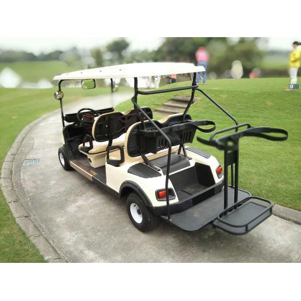 LED Headlights 4 Seats Club Car Electric Golf Cart With Nylon Belt For Golf Bag