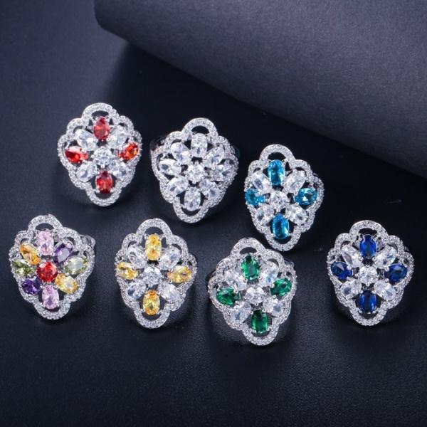 White Gold Color Luxury Bridal CZ Crystal Necklace and Earring Sets Big Wedding Jewelry Sets For Brides