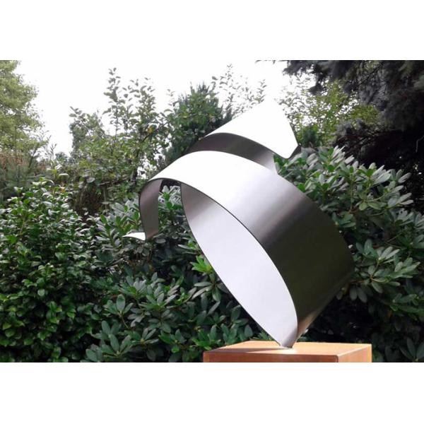 Simple Design Stainless Steel Outdoor Sculpture , Brushed Modern Metal Outdoor Sculptures