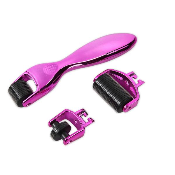 Titanium 3 in 1 changeable heads 180/600/1200 needle derma roller with micro needle roller
