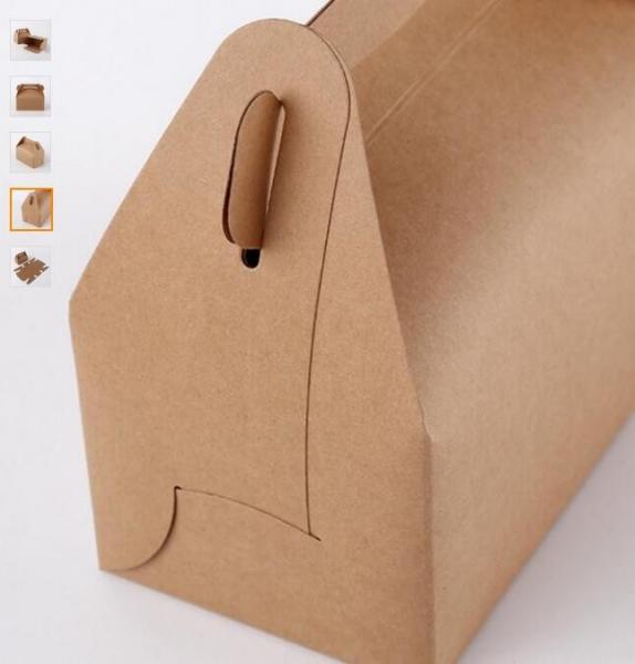 Disposable custom printed takeaway kraft paper sweet food packaging box,Cheap Paper pizza box with handle , pizza box