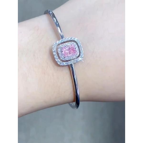 Pink Lab Grown Diamond Bracelets Radiant Cut Radiant Shape NGTC Certified